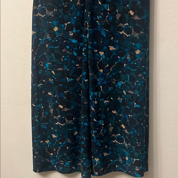 White House Black Market Blue Ruched Midi Dress length 44” pit to pit 20” - Picture 4 of 11